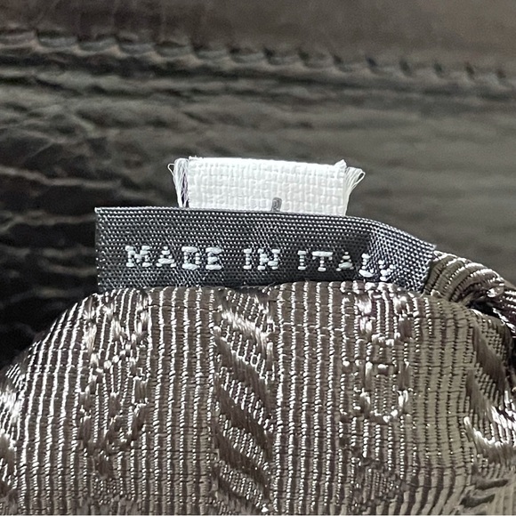 Prada dark brown Vitello leather trimmed nylon doctor bag satchel - Picture 12 of 14